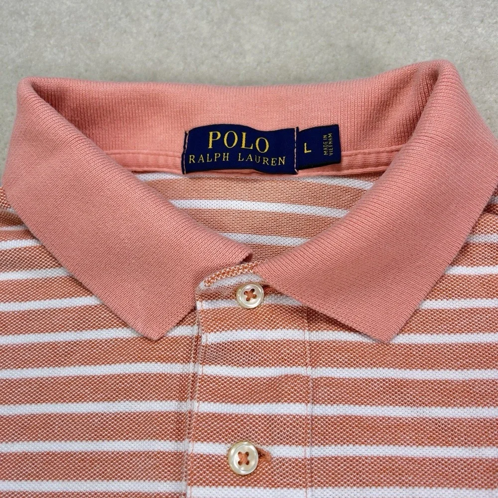 Polo Ralph Lauren Classic Fit Short Sleeve Pique Polo Shirt Mens L Summer Preppy